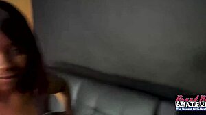 petite ebony evelyn deepthroats swallows huge cum load