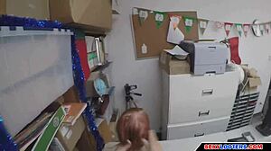 burglar teen, wanna redeem with old man's cock in shop?