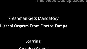freshman yasmine woods squirms thru doctor's hitachi orgasm backstage