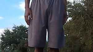 Hempstead's athletic brunette teases in homemade dorm workout