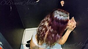 Argentinian Blonde Sucks Cock Through Gloryhole Swallows Every Drop