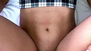 petite latina teen sneaks school creampie pounding missionary style