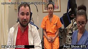 Nurse forces freshman Mia Sanchez to mandatory Hitachi orgasm, shaved and spread!