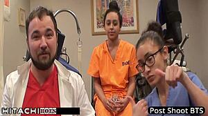 Nurse forces freshman Mia Sanchez to mandatory Hitachi orgasm, shaved and spread!