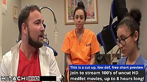 Nurse forces freshman Mia Sanchez to mandatory Hitachi orgasm, shaved and spread!