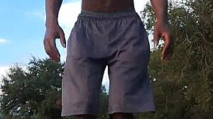 Hempstead's athletic brunette teases in homemade dorm workout