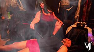 WITCHY BBW HALLOWEEN SISTER SPREADS FOR BROTHER'S HUGE COCK CREAMPIE!