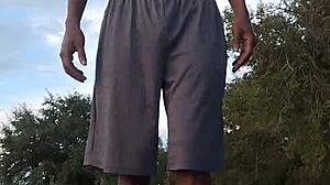 Hempstead's athletic brunette teases in homemade dorm workout