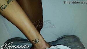 Amateur Milf Wife's First Hotel Threesome with Husband's Friend After Caught on Camera