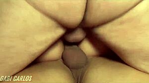 Blonde wife gangbanged by four guys gulping loads in dorm