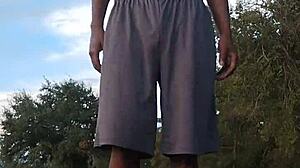 Hempstead's athletic brunette teases in homemade dorm workout