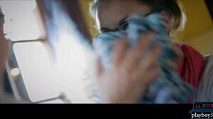 Hard body lesbians lick pussies then dildo fuck each other raw