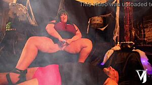 WITCHY BBW HALLOWEEN SISTER SPREADS FOR BROTHER'S HUGE COCK CREAMPIE!