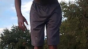 Hempstead's athletic brunette teases in homemade dorm workout