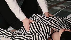 oh man sucking her juicy big natural tits and licking nipples drives my wife wild in bedroom