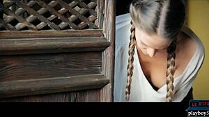 Hard body lesbians lick pussies then dildo fuck each other raw