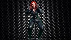 granny carmen sucks metal cock with gloved deepthroat close up