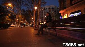 Tranny floozy screams from huge cock anal pounding in garage!