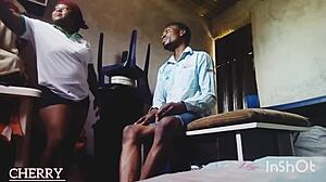 Neighbor Tahiru finally tastes my pussy, cum all over it today!