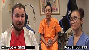 Nurse forces freshman Mia Sanchez to mandatory Hitachi orgasm, shaved and spread!