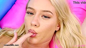 wanna see this pretty 18+ blonde teen strip her sexy petite body bare?