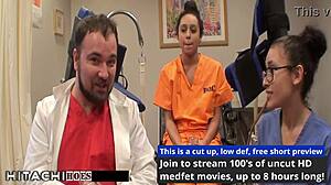 Nurse forces freshman Mia Sanchez to mandatory Hitachi orgasm, shaved and spread!