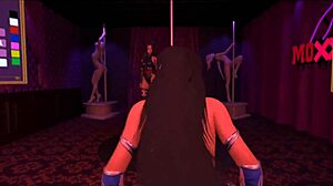 kitana sucks cock deep then rides in purple dream club vr game