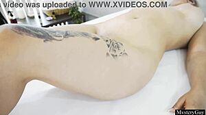 Oiled latina fat ass spread wide for erotic massage spanking and pussy licking