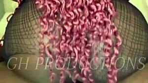 real african couple massages bodies in steamy foreplay