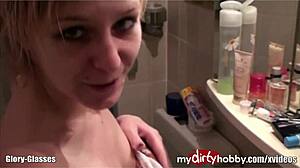 amateur short hair blonde fucks outdoors