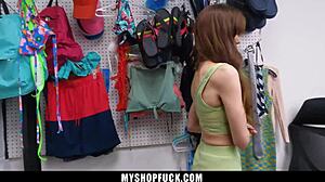 loss prevention catches nadia noja shoplifting... time for cock punishment?