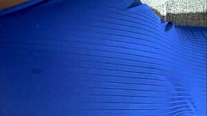 blindfolded milf slave's huge ass worshipped in homemade bdsm gym