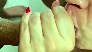 Milf sucks cock begging for throat creampie milk