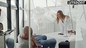 sexy redhead latina agatha vega rides cock after blowjob