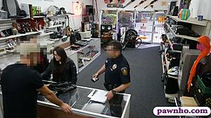 Two women steal then fucked by pawn guy