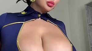 gorgeous babe with huge naturals teases in vip salon 💋