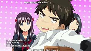 sexy anime hentai girl bends over for creampie doggystyle