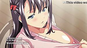 sexy anime hentai girl bends over for creampie doggystyle