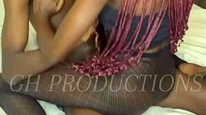 real african couple massages bodies in steamy foreplay