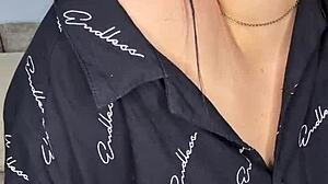 college girl stuffs lingerie pearls in fat pussy