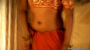 Asian milf brunette sways hips in seductive indian erotic dance