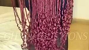 real african couple massages bodies in steamy foreplay