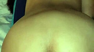 latina milf couple plays in bedroom ending with cum on her juicy ass