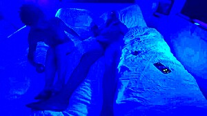 whoa our ultraviolet light experiment turns into a hot cougar handjob!