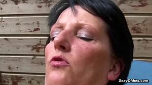 sexy french milf housewife lucie luke takes young cock anal in garden stockings