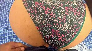 caught this huge ass stranger by pool and fucked her wet pussy hard