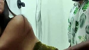 i grab the curvy brazilian babe's big tits and fuck her rough against the bathroom wall