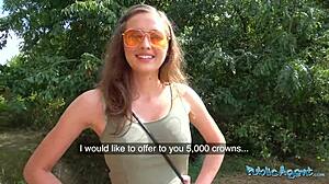 are these perfect natural tits? college brunette outdoor public sex flashing