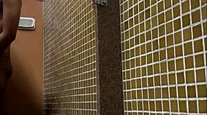i spied brazilian stud's huge cock in gym shower