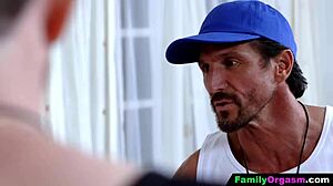 stepdads compete pounding teen stepdaughters' big tits asses in wild family orgy cowgirl rides